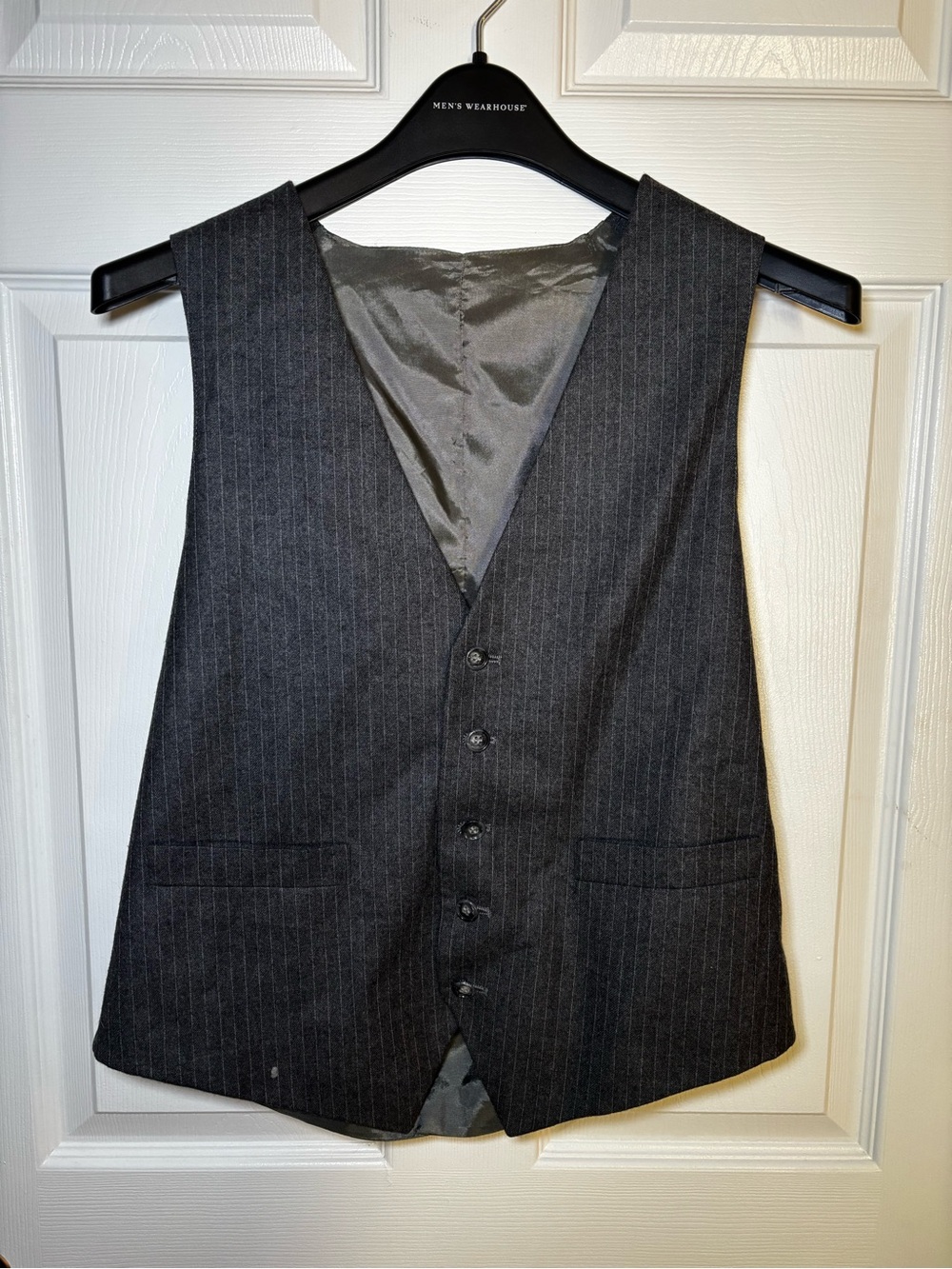 Men's Charcoal Pinstripe Dress Vest - Professional Waistcoat